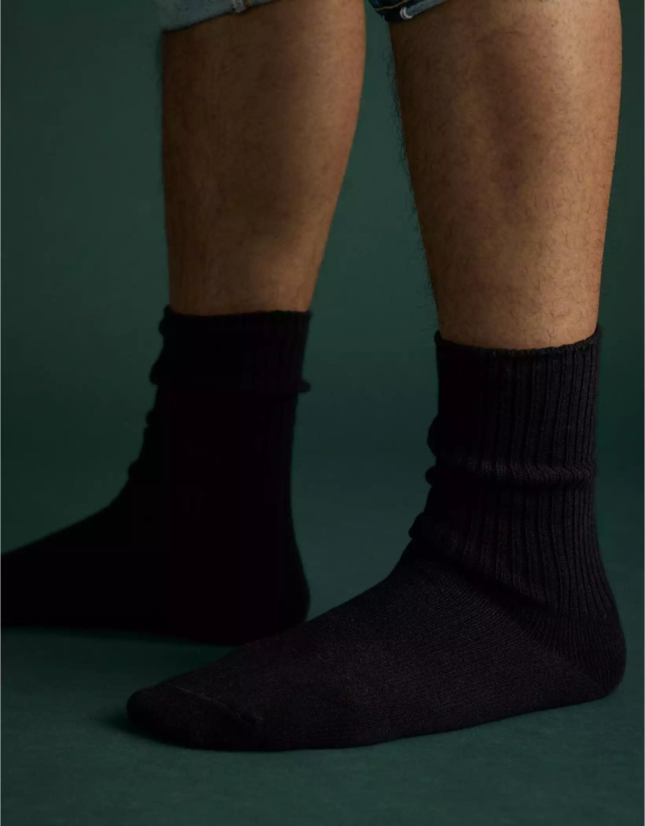 Chaussettes American Eagle AE77 All-Gender Slouchy Sock Noir Homme | VWM-84922731